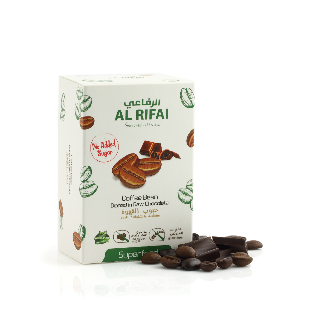 Coffee Bean Dipped in Raw Chocolate - No Added  Sugar